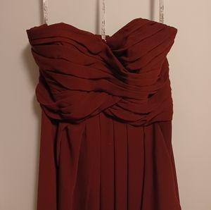 David's Bridal strapless chiffon dress size 8